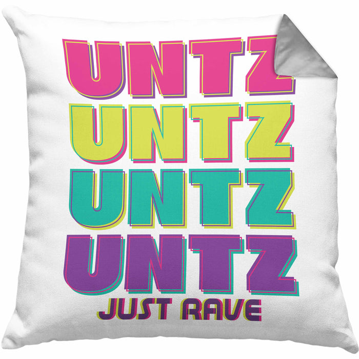 Untz Untz Untz Just Rave Kissen mit Füllung 40x40 Geschenk Techno Geschenkidee Raver Geburtstag (Grau) Grau Trendation