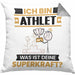 Athlet Kissen mit Füllung 40x40 Geschenk für Athlet Geburtstag Lustiger Spruch Was Ist Deine Superkraft (Grau) Grau Trendation