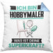 Hobbymaler Kissen mit Füllung 40x40 Geschenk für Hobbymaler Geburtstag Lustiger Spruch Was Ist Deine Superkraft (Grau) Blau Trendation