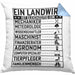 Landwirt Geschenk Kissen mit Füllung 40x40 Lustiger Spruch Geschenkidee Ein Landwirt Ist Gleichzeitig Ein (Grau) Blau Trendation