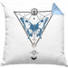 Mystical Kissen mit Füllung 40x40 Blackcraft Lineart Moon Schmetterling Hexerei Astrologie Tattoo Tarot (Grau) Blau Trendation