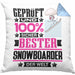 Snowboarder Geschenk Lustiger Spruch für Snowboarder Geschenkidee Bester Snowboarder Der WeltKissen mit Füllung 40x40 (Grau) Blau Trendation