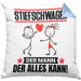 Stiefschwager Kissen mit Füllung 40x40 Geschenk für Stiefschwager Der Mann Der Alles Kann Geschenkidee zum Geburtstag (Grau) Blau Trendation