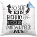 So Sieht Ein Richtig Cooler Paintballspieler Aus Geschenk Kissen mit Füllung 40x40 Lustiger Spruch Geschenkidee (Grau) Blau Trendation