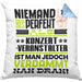 Konzertveranstalter Geschenk Kissen mit Füllung 40x40 Lustige Geschenkidee für Konzertveranstalter Geburtstag Niemand Ist Perfekt Aber Als Konzertveranstalter Ist Man Nah Dran (Grau) Blau Trendation