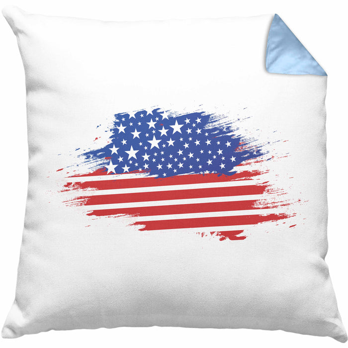 USA Kissen mit Füllung 40x40 Geschenk Amerika Geschenkidee Auslandjahr Vereinigte Staaten Von Amerika (Grau) Blau Trendation