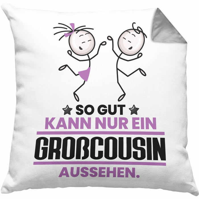 Großcousin Geschenk Kissen mit Füllung 40x40 So Gut Kann Nur Ein Großcousin Aussehen Geschenkidee (Grau) Grau Trendation