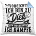 Vorsicht Ich Bin Zu Dick Zum Wegrennen Ich Kämpfe Kissen mit Füllung 40x40 Geschenkidee (Grau) Blau Trendation