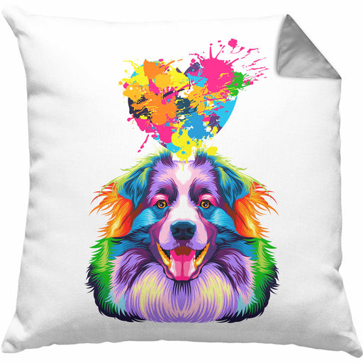 Australian Shepherd Herz Farbe Besitzer Kissen mit Füllung 40x40 Geschenk Lustiger Spruch Geschenkidee Australian Shepherd Liebhaber (Grau) Grau Trendation