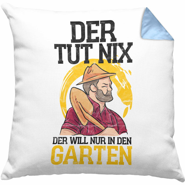 Lustige Kissen mit Füllung 40x40 für Gärtner tolles Geschenk für Hobby- und Landschaftsgärtner (Grau) Blau Trendation