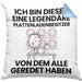 Plattenladenbesitzer Geschenk Kissen mit Füllung 40x40 Lustige Geschenkidee Geburtstag für Plattenladenbesitzer Ich Bin Dieser Legendäre Plattenladenbesitzer Von Dem Alle Geredet Haben (Grau) Blau Trendation