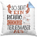 So Sieht Ein Richtig Cooler Tierwohlhaber Aus Geschenk Kissen mit Füllung 40x40 Lustiger Spruch Geschenkidee (Grau) Blau Trendation