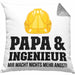 Ingenieur Papa Kissen mit Füllung 40x40 Gadget Geschenk Ingeneur Geschenkidee (Grau) Grau Trendation