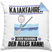 Kajakfahrer Kissen mit Füllung 40x40 Geschenk für Kajakfahrer Der Mann Der Alles Kann Geschenkidee zum Geburtstag (Grau) Blau Trendation