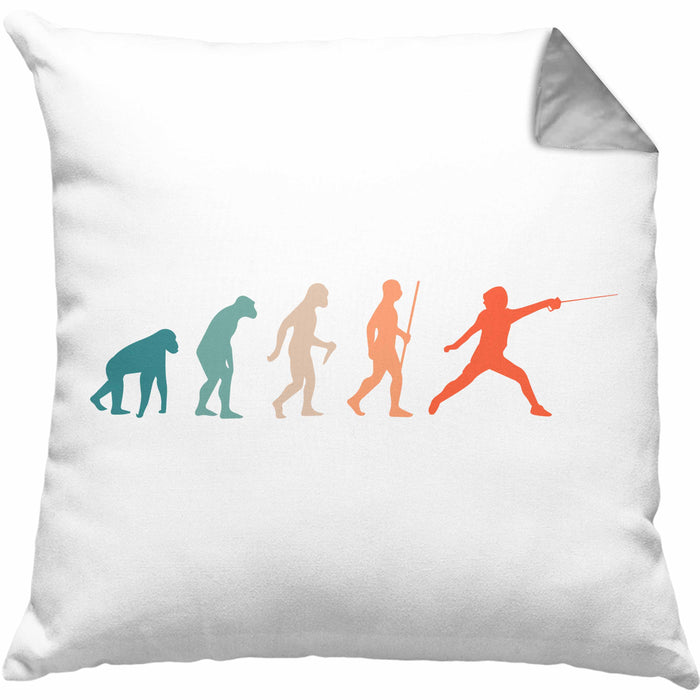 Lustige Fechten-Kissen mit Füllung 40x40 Geschenk für Fechter Evolution (Grau) Grau Trendation