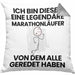 Marathonläufer Geschenk Kissen mit Füllung 40x40 Lustige Geschenkidee Geburtstag für Marathonläufer Ich Bin Dieser Legendäre Marathonläufer Von Dem Alle Geredet Haben (Grau) Grau Trendation