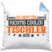 Kissen mit Füllung 40x40 Geschenk für Tischler Spruch So Sieht Ein Richtige Cooler Tischler Aus (Grau) Blau Trendation