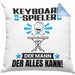 Keyboard-Spieler Kissen mit Füllung 40x40 Geschenk für Keyboard-Spieler Der Mann Der Alles Kann Geschenkidee zum Geburtstag (Grau) Blau Trendation