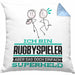 Rugbyspieler Geschenk Kissen mit Füllung 40x40 Ich Bin Rugbyspieler Aber Sag Doch Einfach Superheld Lustige Geschenkdiee für Rugbyspieler (Grau) Blau Trendation