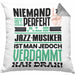 Jazz-Musiker Geschenk Kissen mit Füllung 40x40 Lustige Geschenkidee für Jazz-Musiker Geburtstag Niemand Ist Perfekt Aber Als Jazz-Musiker Ist Man Nah Dran (Grau) Grau Trendation