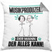 Musikproduzent Kissen mit Füllung 40x40 Geschenk für Musikproduzent Der Mann Der Alles Kann Geschenkidee zum Geburtstag (Grau) Grau Trendation
