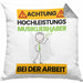 Musikliebhaber Kissen mit Füllung 40x40 Geschenk Lustiger Spruch Geschenkidee für Musikliebhaber Achtung Hochleistungs Musikliebhaber Bei Der Arbeit (Grau) Grau Trendation