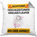 Eiskunstläufer Kissen mit Füllung 40x40 Geschenk Lustiger Spruch Geschenkidee für Eiskunstläufer Achtung Hochleistungs Eiskunstläufer Bei Der Arbeit (Grau) Grau Trendation
