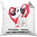 Hundebesitzer Kissen mit Füllung 40x40 Geschenk Fellnasen machen mein Leben Komplett Geschenkidee Hunde Mama Frauchen Herrchen (Grau) Grau Trendation