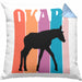 Lustige Okapi Kissen mit Füllung 40x40 Geschenk für Okapi Liebhaber Grafik (Grau) Blau Trendation