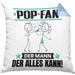 Pop-Fan Kissen mit Füllung 40x40 Geschenk für Pop-Fan Der Mann Der Alles Kann Geschenkidee zum Geburtstag (Grau) Blau Trendation