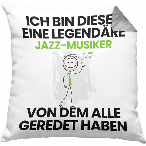 Jazz-Musiker Geschenk Kissen mit Füllung 40x40 Lustige Geschenkidee Geburtstag für Jazz-Musiker Ich Bin Dieser Legendäre Jazz-Musiker Von Dem Alle Geredet Haben (Grau) Grau Trendation