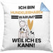 Hundeliebhaber Geschenk Kissen mit Füllung 40x40 Lustiger Spruch Ich Bin Hundeliebhaber Warum Weil Ich Es Kann Geschenkidee Bester Hundeliebhaber Geburtstag (Grau) Blau Trendation