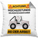 Geländewagenfahrer Kissen mit Füllung 40x40 Geschenk Lustiger Spruch Geschenkidee für Geländewagenfahrer Achtung Hochleistungs Geländewagenfahrer Bei Der Arbeit (Grau) Grau Trendation