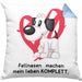 Hundebesitzer Kissen mit Füllung 40x40 Geschenk Fellnasen machen mein Leben Komplett Geschenkidee Hunde Mama Frauchen Herrchen (Grau) Blau Trendation