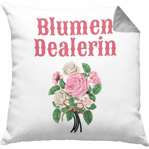 Blumen Dealerin Floristin Floristik Geschenk Abschluss Ausbildung Blumen Verkäuferin Geschenkidee LustigKissen mit Füllung 40x40 (Grau) Grau Trendation