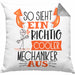 Mechaniker Kissen mit Füllung 40x40 Geschenk So Sieht Ein RIchtig Cooler Mechaniker Aus Geschenkidee Lustiger Spruch Geburtstag (Grau) Grau Trendation