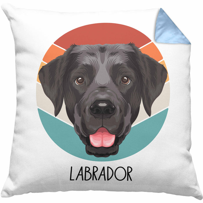 Labrador Besitzer Kissen mit Füllung 40x40 Geschenk Lustiger Spruch Geschenkidee Labrador Mama Papa (Grau) Blau Trendation
