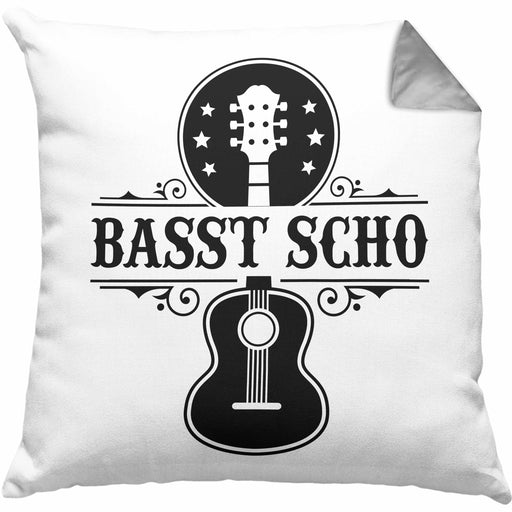 Bassist Kissen mit Füllung 40x40 Geschenk Bass-Spieler Geschenkidee Basst Scho Spruch (Grau) Grau Trendation