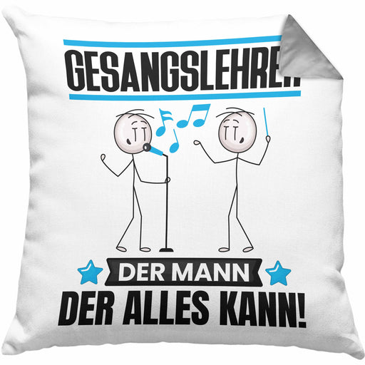 Gesangslehrer Kissen mit Füllung 40x40 Geschenk für Gesangslehrer Der Mann Der Alles Kann Geschenkidee zum Geburtstag (Grau) Grau Trendation