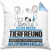 Tierfreund Geschenk Kissen mit Füllung 40x40 Ich Bin Tierfreund Aber Sag Doch Einfach Superheld Lustige Geschenkdiee für Tierfreund (Grau) Blau Trendation