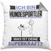 Hundesportler Kissen mit Füllung 40x40 Geschenk für Hundesportler Geburtstag Lustiger Spruch Was Ist Deine Superkraft (Grau) Grau Trendation