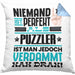 Puzzler Geschenk Kissen mit Füllung 40x40 Lustige Geschenkidee für Puzzler Geburtstag Niemand Ist Perfekt Aber Als Puzzler Ist Man Nah Dran (Grau) Blau Trendation