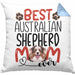 Australian Shepherd Mom Besitzerin Kissen mit Füllung 40x40 Geschenk Lustiger Spruch Geschenkidee Besitzerin Australian Shepherd Mama (Grau) Blau Trendation