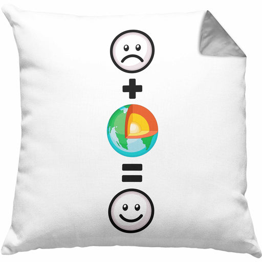 Geologe Kissen mit Füllung 40x40 Geschenk für Geologen Lustige Geschenkidee :( + Geologie = :) Geburtstag (Grau) Grau Trendation