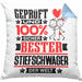Stiefschwager Geschenk Lustiger Spruch für Stiefschwager Geschenkidee Bester Stiefschwager Der WeltKissen mit Füllung 40x40 (Grau) Blau Trendation