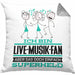 Live-Musik-Fan Geschenk Kissen mit Füllung 40x40 Ich Bin Live-Musik-Fan Aber Sag Doch Einfach Superheld Lustige Geschenkdiee für Live-Musik-Fan (Grau) Grau Trendation