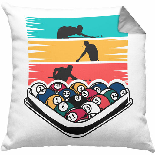 Billard Pool Kissen mit Füllung 40x40 Geschenk Queu Geschenkidee Spruch Grafik (Grau) Grau Trendation