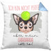 Chihuahua Besitzer Kissen mit Füllung 40x40 Geschenk Lustiger Spruch Geschenkidee Besitzerin Ich Bin Nicht toll Aber Mein Chihuahua Ist Es (Grau) Blau Trendation