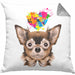 Chihuhahua Mama Besitzer Kissen mit Füllung 40x40 Geschenkidee Frauchen Herrchen Herz (Grau) Grau Trendation