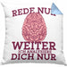 Lustige Psychologen-Kissen mit Füllung 40x40 "Rede nur weiter, ich analysiere dich nur" Geschenk für Psychologen (Grau) Blau Trendation